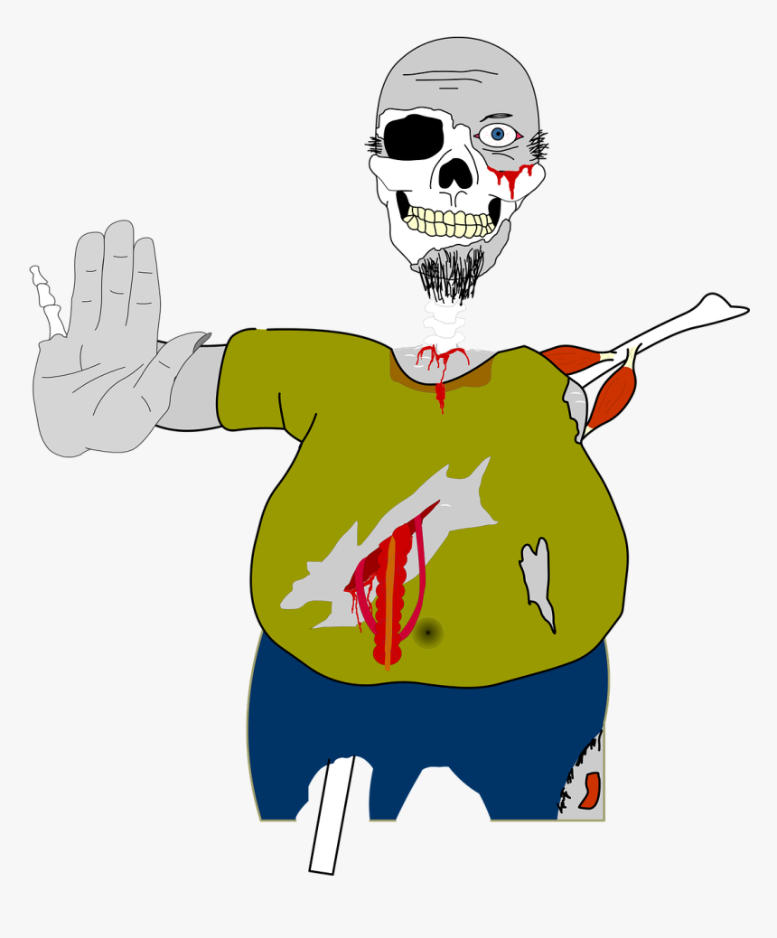 Zombie, Drawing, Svg, Scary, Monster, Halloween, Horror - Tegning Halloween, HD Png Download