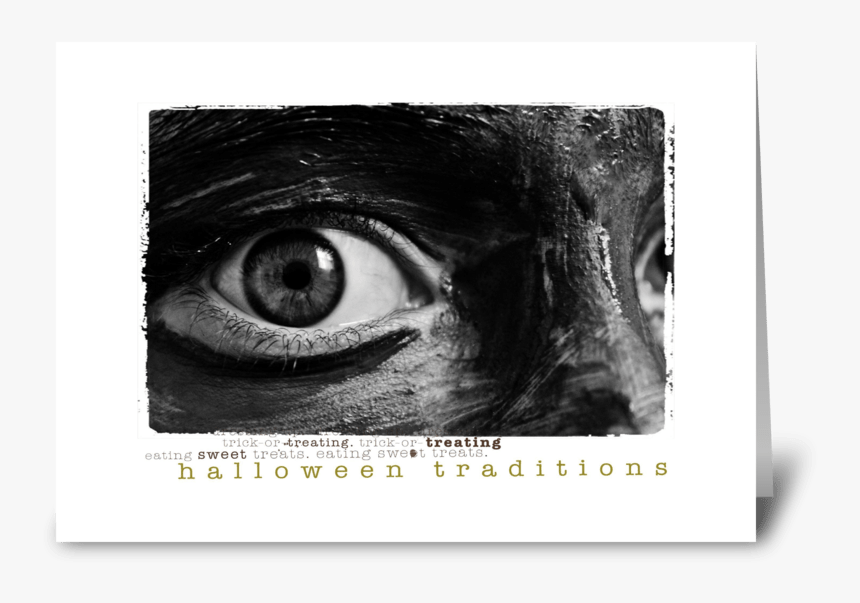 Scary Halloween Greeting Card - Blanco Y Negro, HD Png Download