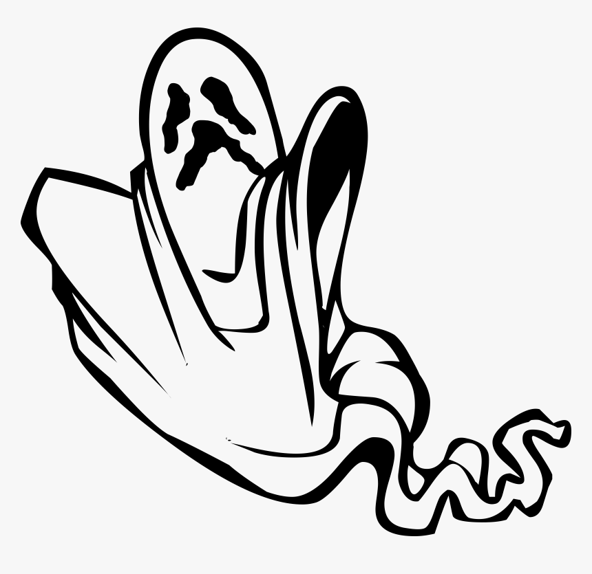 Scary Ghost Clipart Black And White, HD Png Download