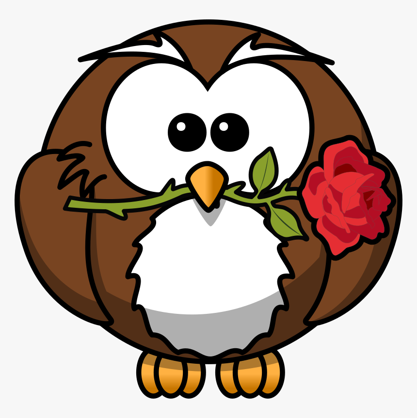 Owl, Animal, Bird, Event, Flower, Funny, Gift, Rose - Cartoon Owl Clipart, HD Png Download