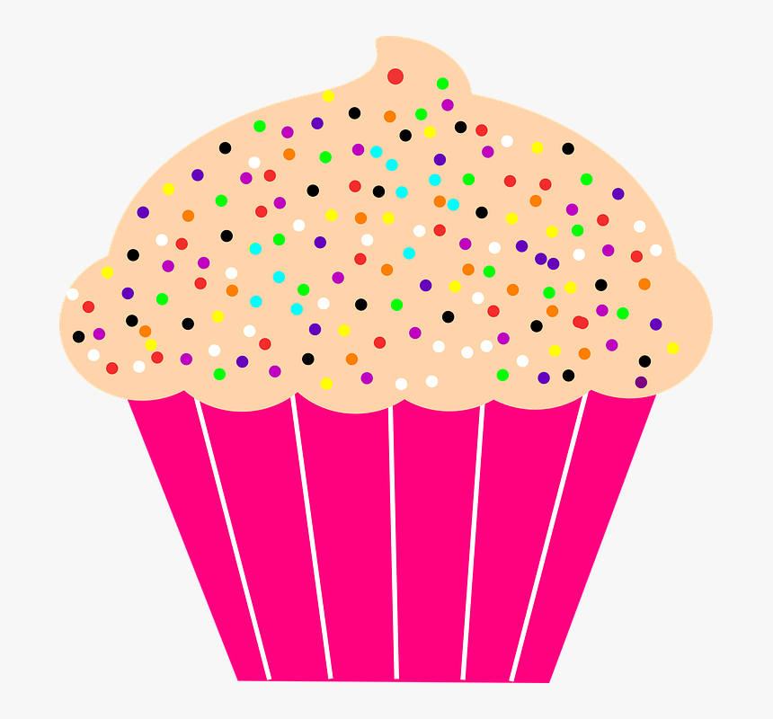 Cupcake, Decorations, Hundreds And Thousands, Pink - Cupcakes Art And Craft, HD Png Download