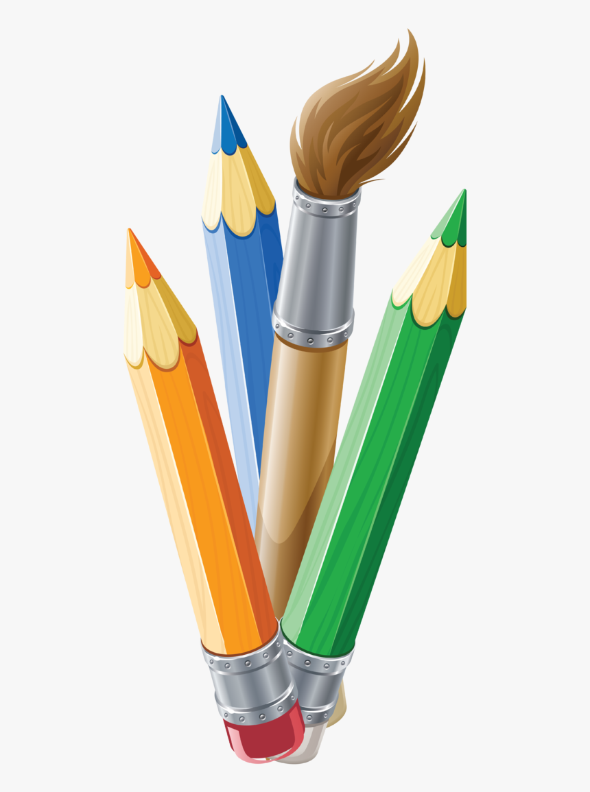 Transparent Pencil Cup Png - Pencil And Brush Drawing, Png Download