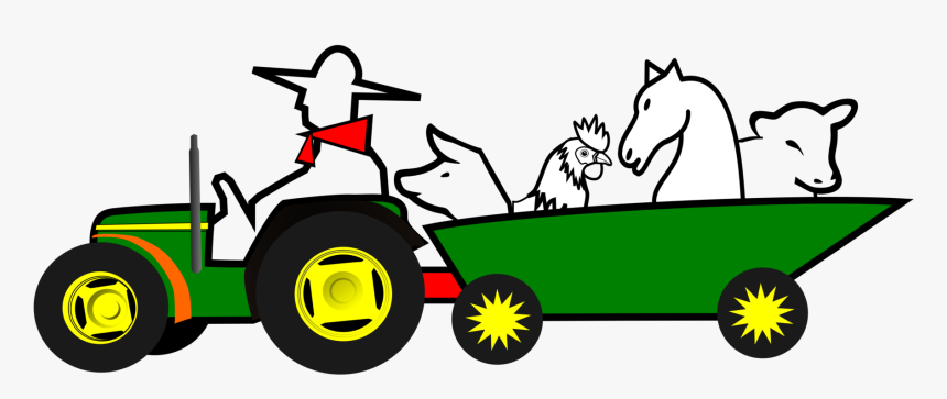 Tractor With Animals Clip Art, HD Png Download