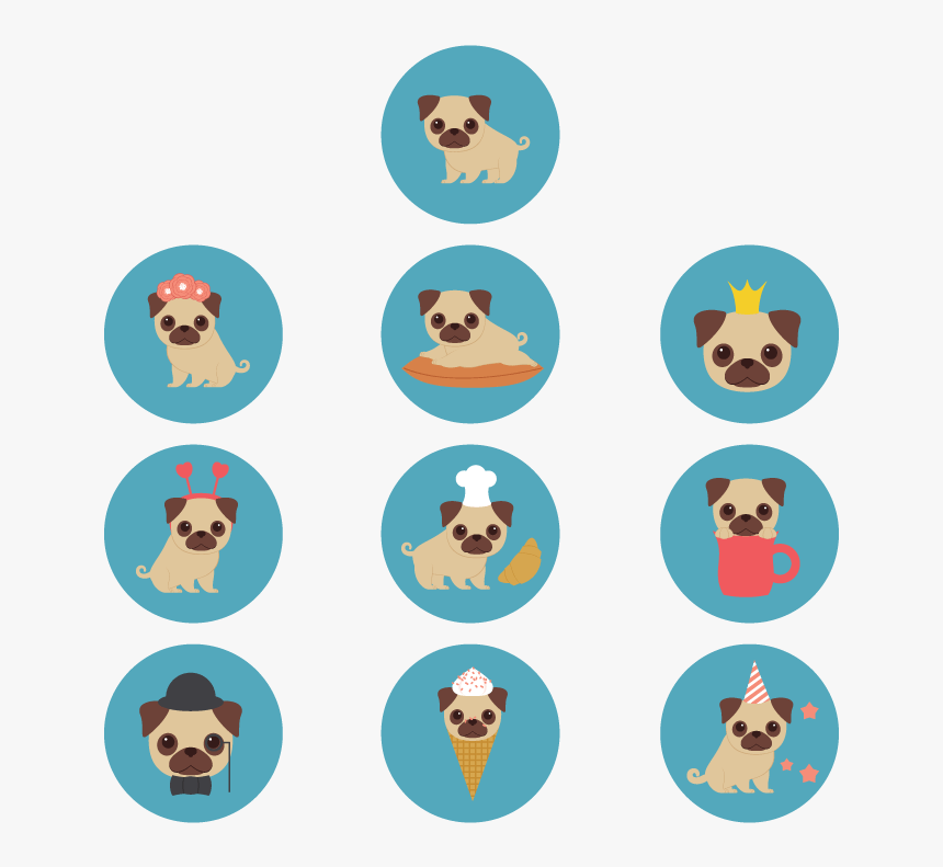 Cute Pug Icon, HD Png Download