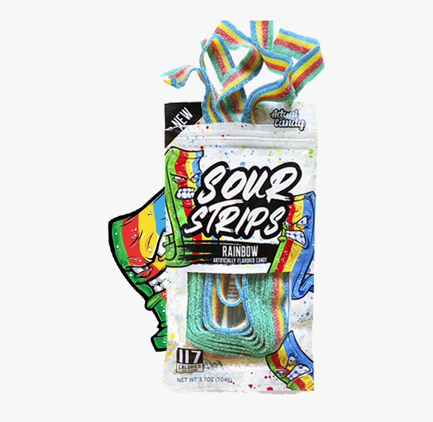 Rainbow Sour Strips 104g - Illustration, HD Png Download