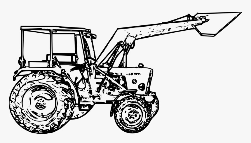 Line Art,automotive Tire,car - Black And White Tractors, HD Png Download