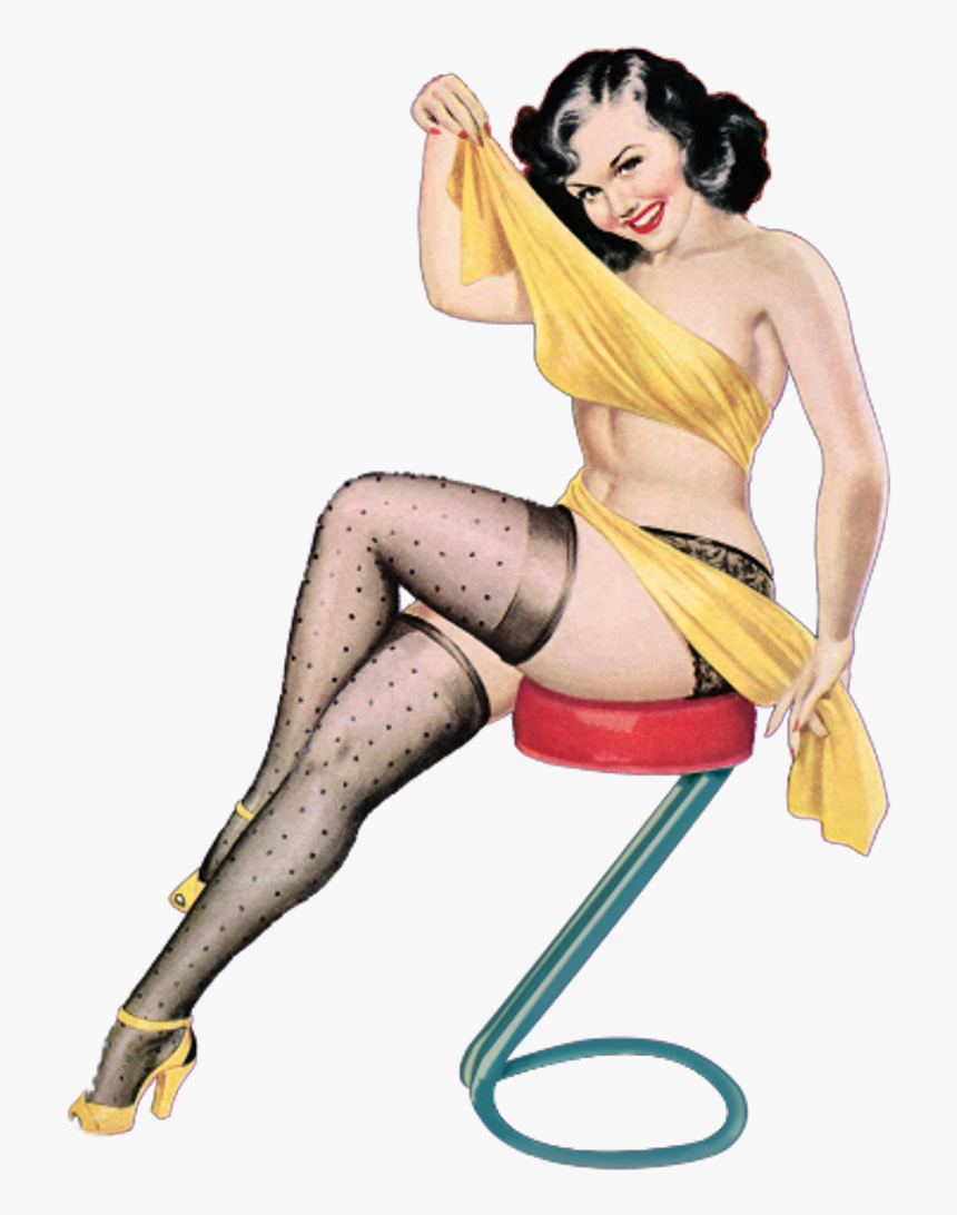 Pinup Girl Png - Pin Up Girl Smoking, Transparent Png