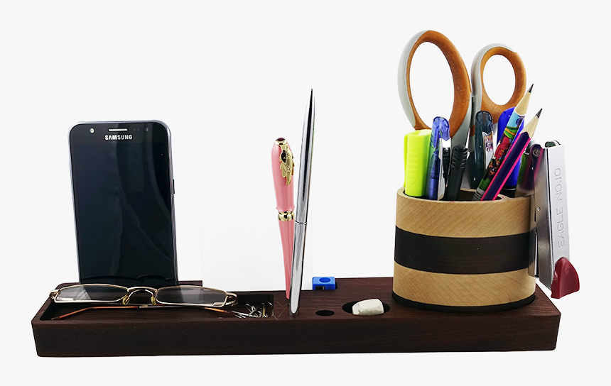 Desktop Organizer With A Pencil Cup - Wood, HD Png Download