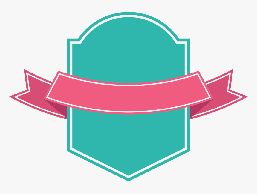Green Badge With Down Arc Pink Ribbon Banner With Fold - Book And Tree Logo, HD Png Download