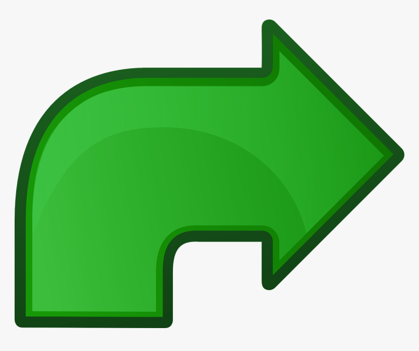 Flecha, Derecho, Verde, Curva, Siguiente, Señalando - Right Clipart, HD Png Download