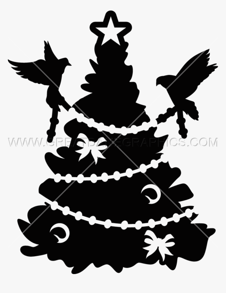 Fir Christmas Ornament Spruce Christmas Tree Silhouette - Illustration, HD Png Download