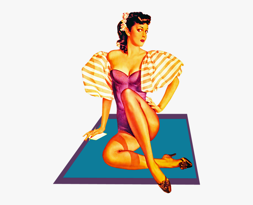Pin Up Girl Woman Sexy - Illustration Pin Up Rétro, HD Png Download