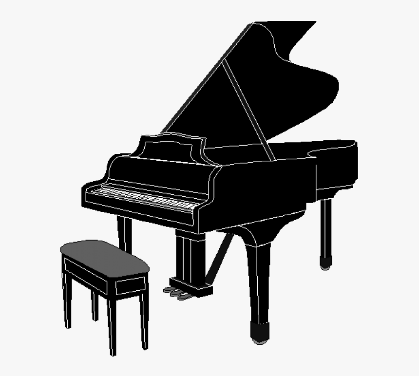Clip Art Piano Openclipart Vector Graphics Free Content - Grand Piano Clipart, HD Png Download