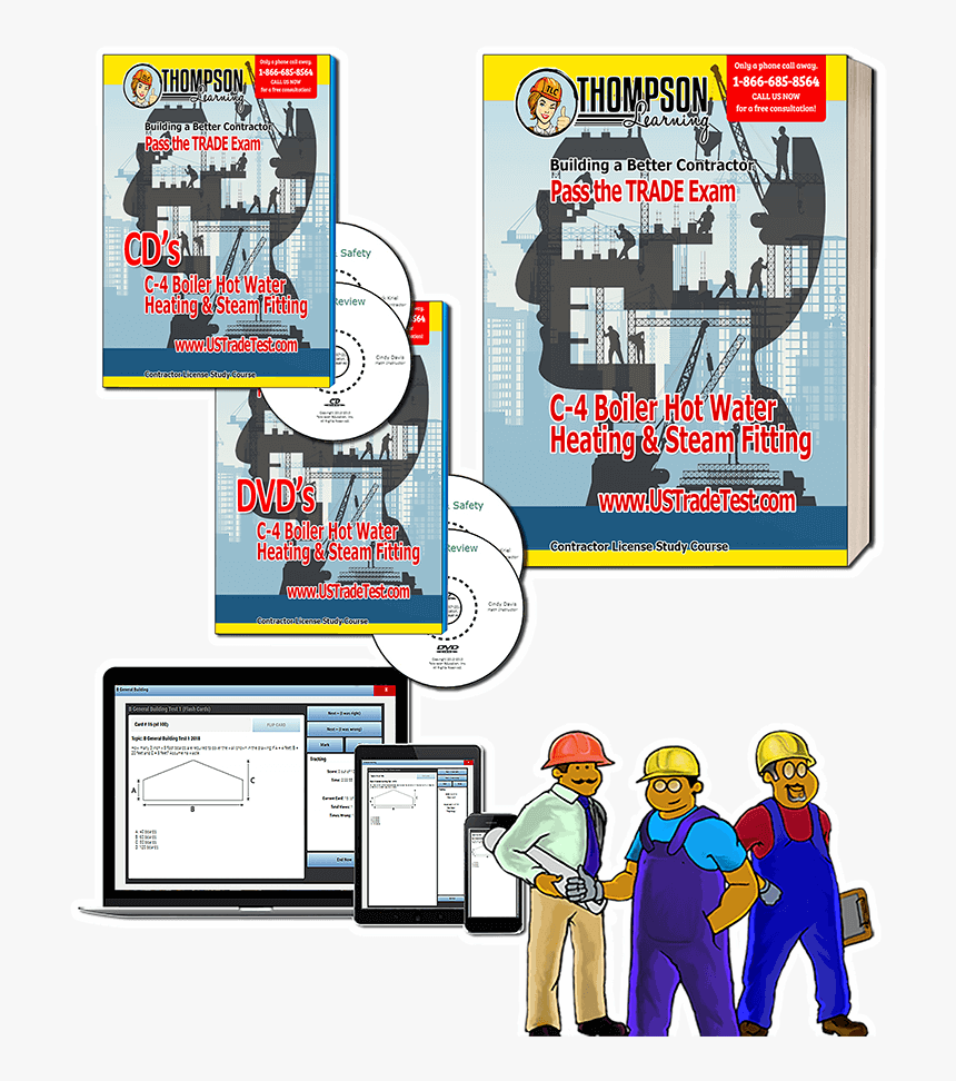 C 4 Boiler Contractor Exam Course With C 4 Manual Cd - General Contractor, HD Png Download