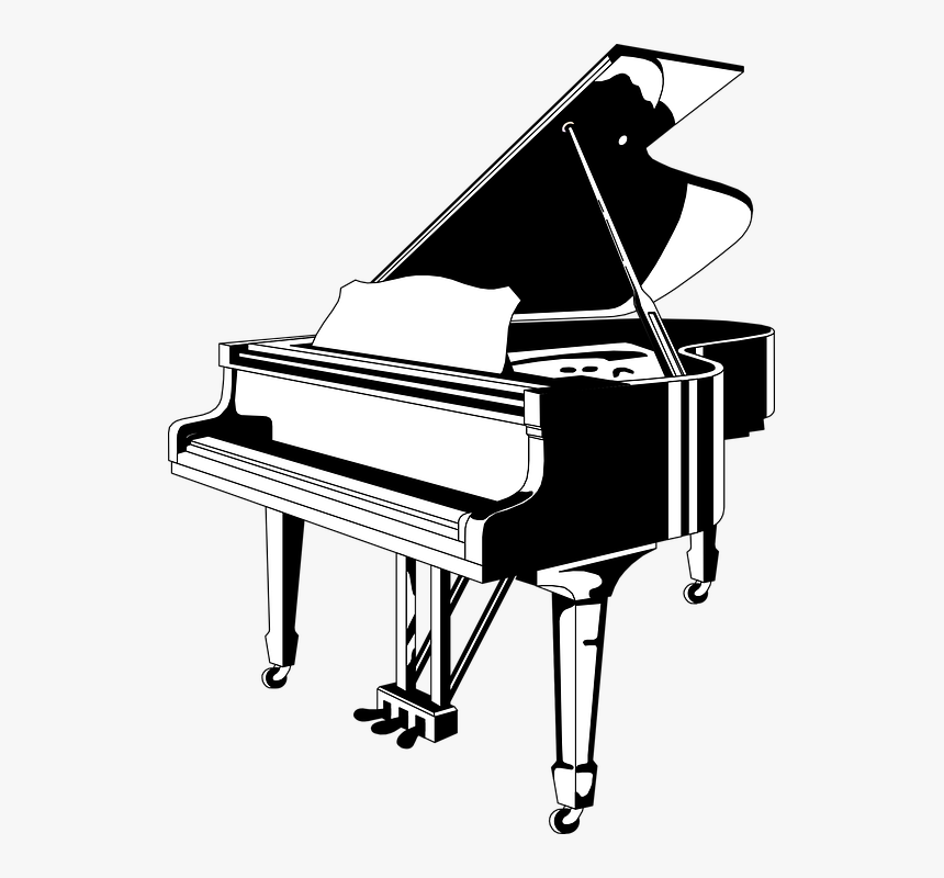 Grand Piano, Piano, Music, Sound - Piano Black And White, HD Png Download