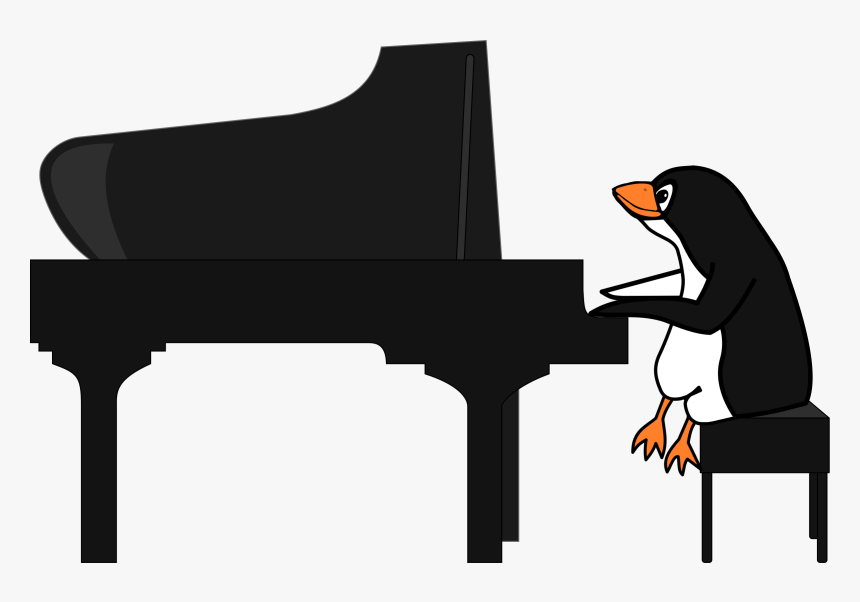 Angle,keyboard,piano - Penguin Playing Grand Piano, HD Png Download