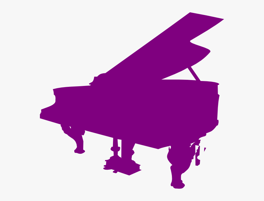 Purple Silhouette Clip Art - Purple Piano Clipart, HD Png Download