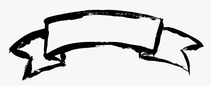 Ribbon Banner Png Black And White, Transparent Png