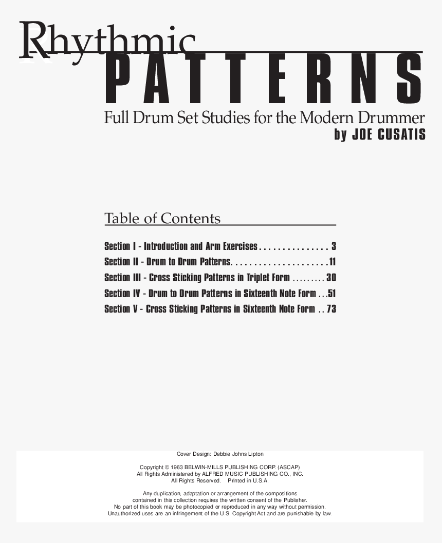 Transparent Sixteenth Note Png - Rhythmic Patterns Joe Cusatis Pdf Free, Png Download