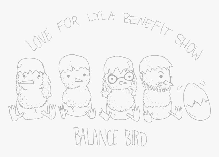 4 Birds Love For Lyla White Background - Line Art, HD Png Download