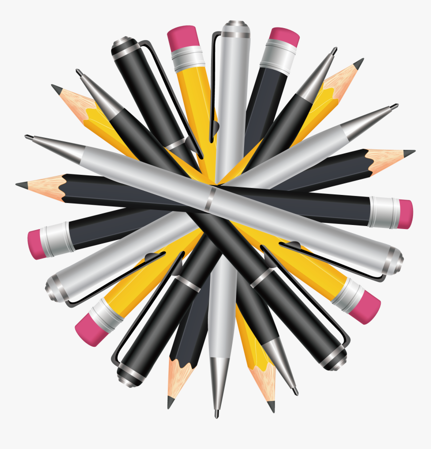 Transparent Pens And Pencils Clipart - Pens And Pencils Png, Png Download