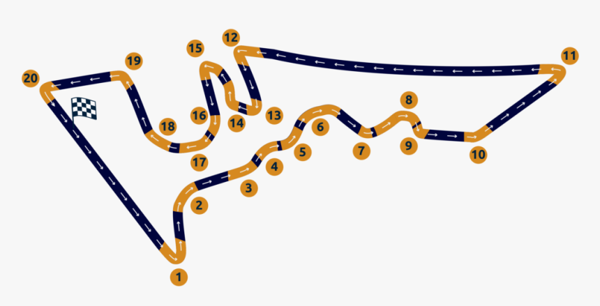 Trazado De Austin Con Curvas Numeradas - Circuito De Austin Png, Transparent Png