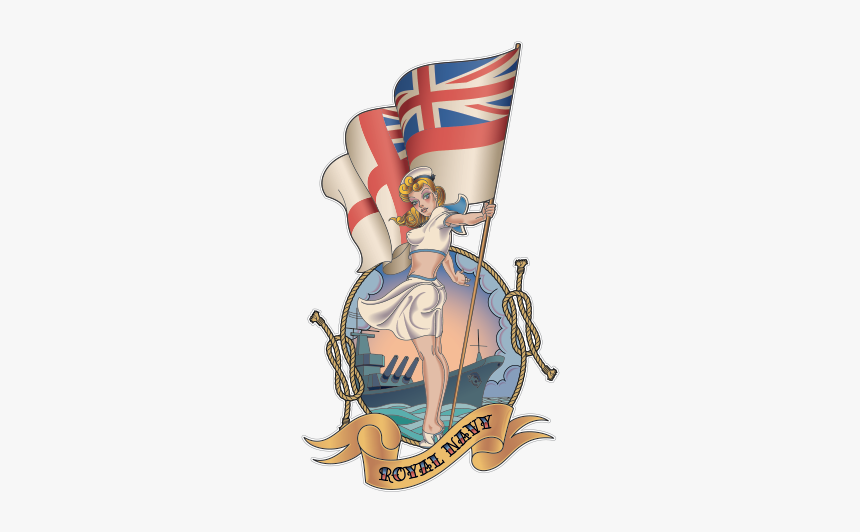 Pin-up Girl Royal Navy Illustration Vector Graphics - Royal Navy Pin Up Girl, HD Png Download