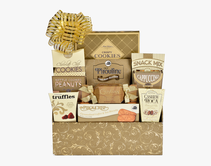 Golden Impression Gift Basket - Gift Basket, HD Png Download