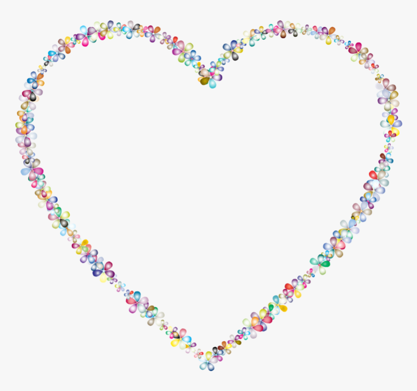 Heart Outline Clipart - Floral Heart Shape Outline, HD Png Download