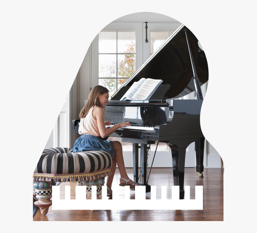 Digital Piano - Girl Playing Piano In The Room, HD Png Download