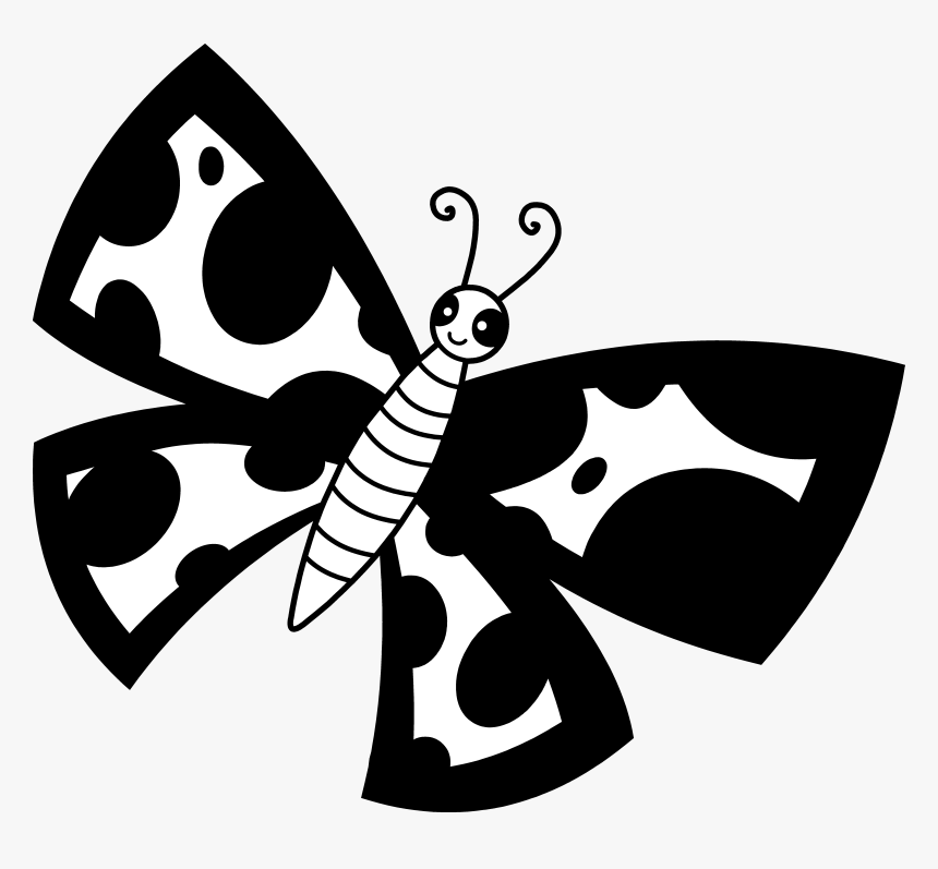 Ipad Clipart Black And White - Cartoon Butterflies Black And White Clipart, HD Png Download