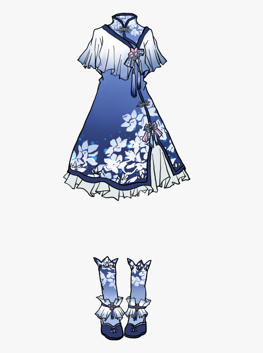 Preview - Blue Lolita Dress Art, HD Png Download