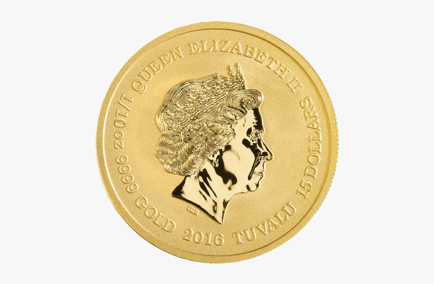 Back Of 2016 1/10 Oz - Queen Elizabeth Tuvalu Gold Coin, HD Png Download