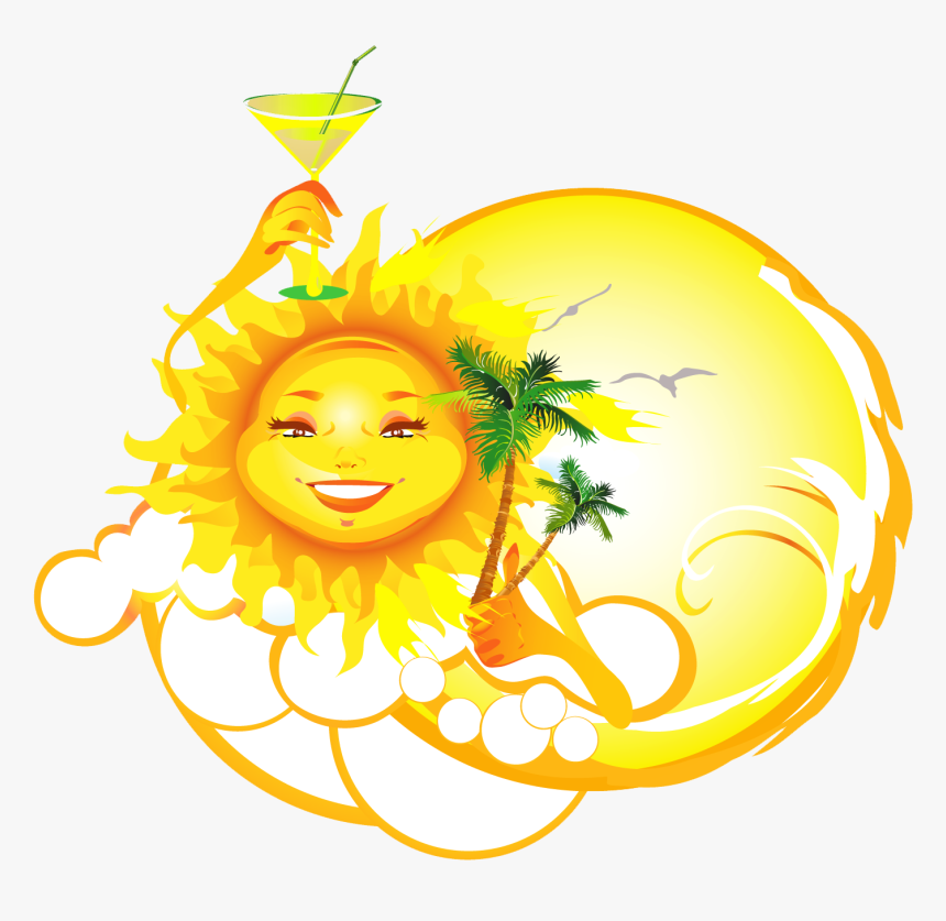 Summer Vacantion Sun Png Vector Clipart - Cliparts Sommer, Transparent Png