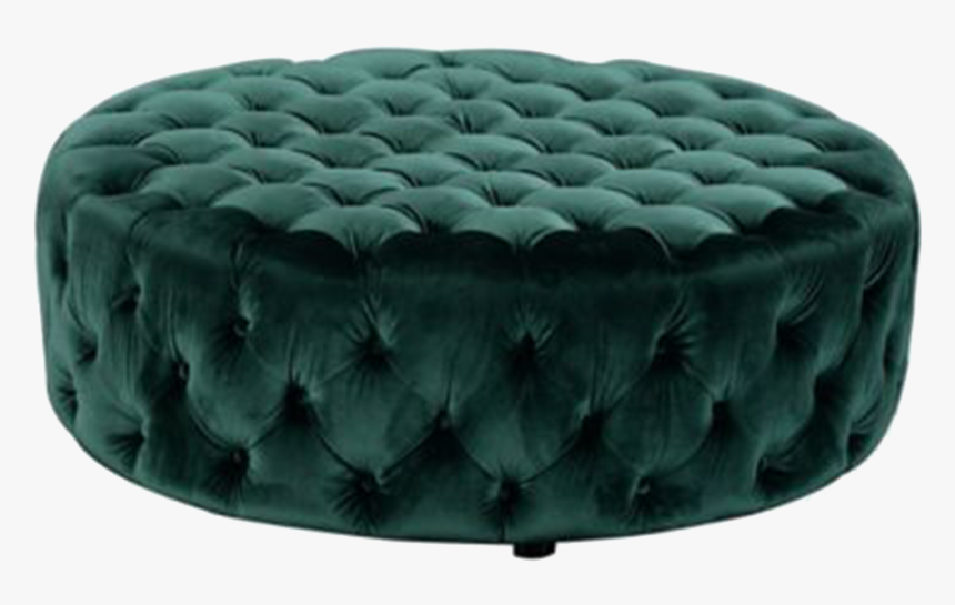 Green Velvet Tufted Ottoman, HD Png Download