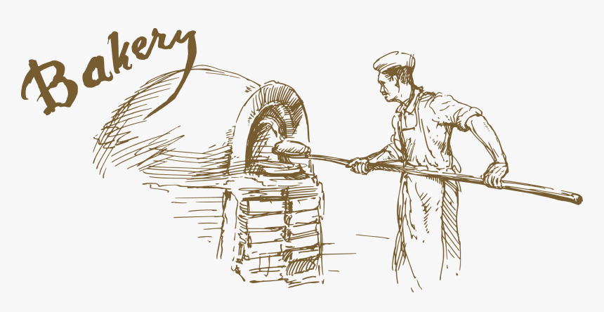 Bakery Pizza Drawing Chef Baking Transprent Png - Bread Baker Drawing, Transparent Png