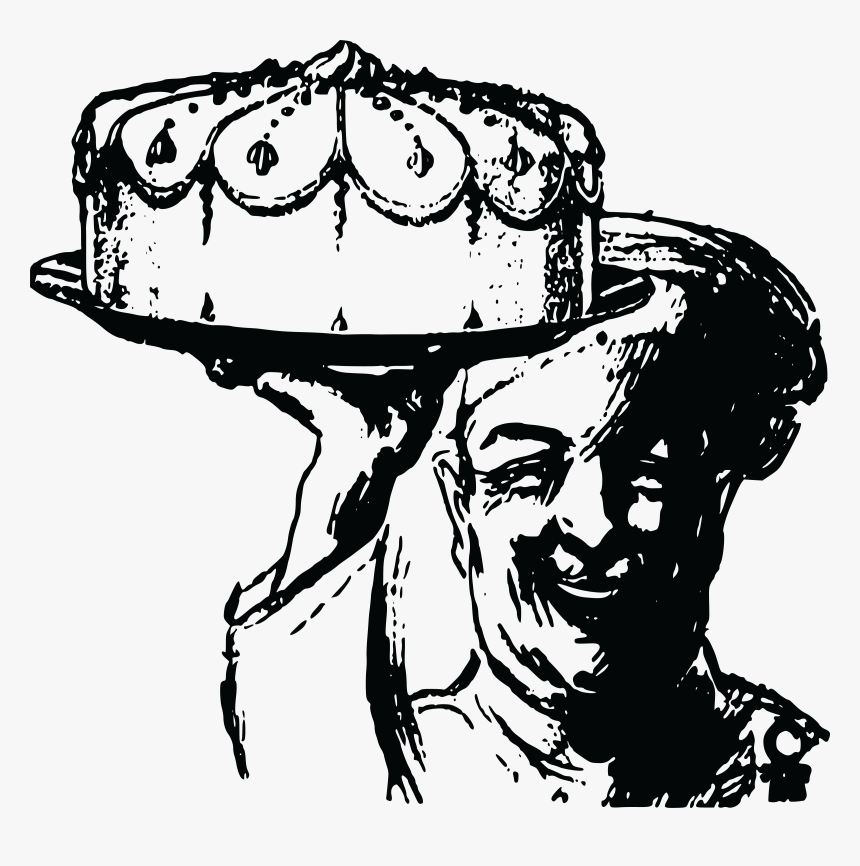 Transparent Gorro Chef Png - Black And White Clipart Cake, Png Download