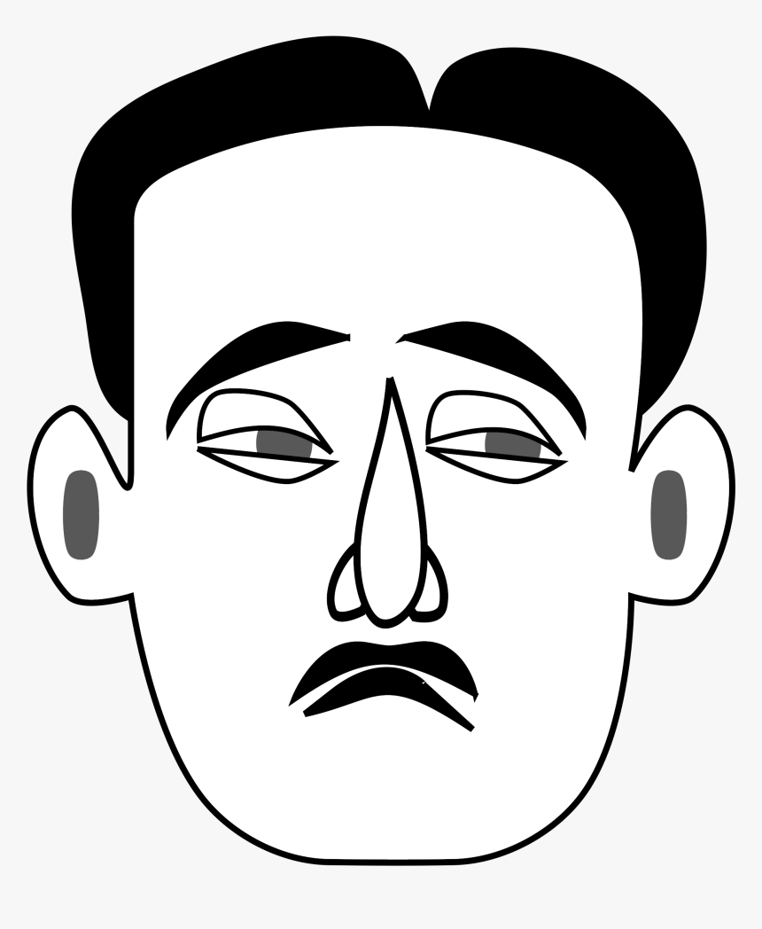 Sad Face Clip Arts - Male Sad Face Drawing, HD Png Download