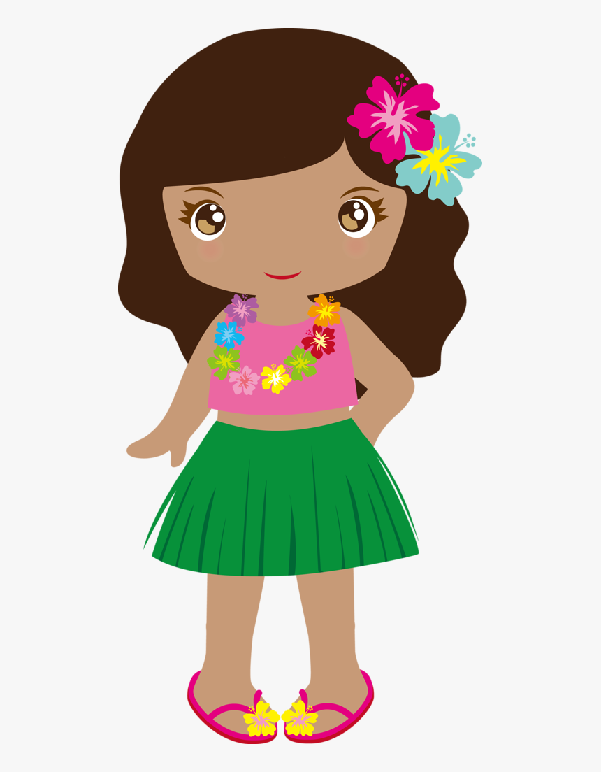 Cg050 07 Hawaiian, Clip Art And Crochet Stitches - Muñeca Hawaiana, HD Png Download