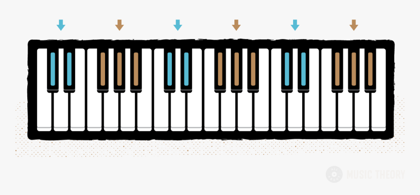 Clip Art Layout Of The Keyboard - Keyboard Notes And 3 Octaves, HD Png ...