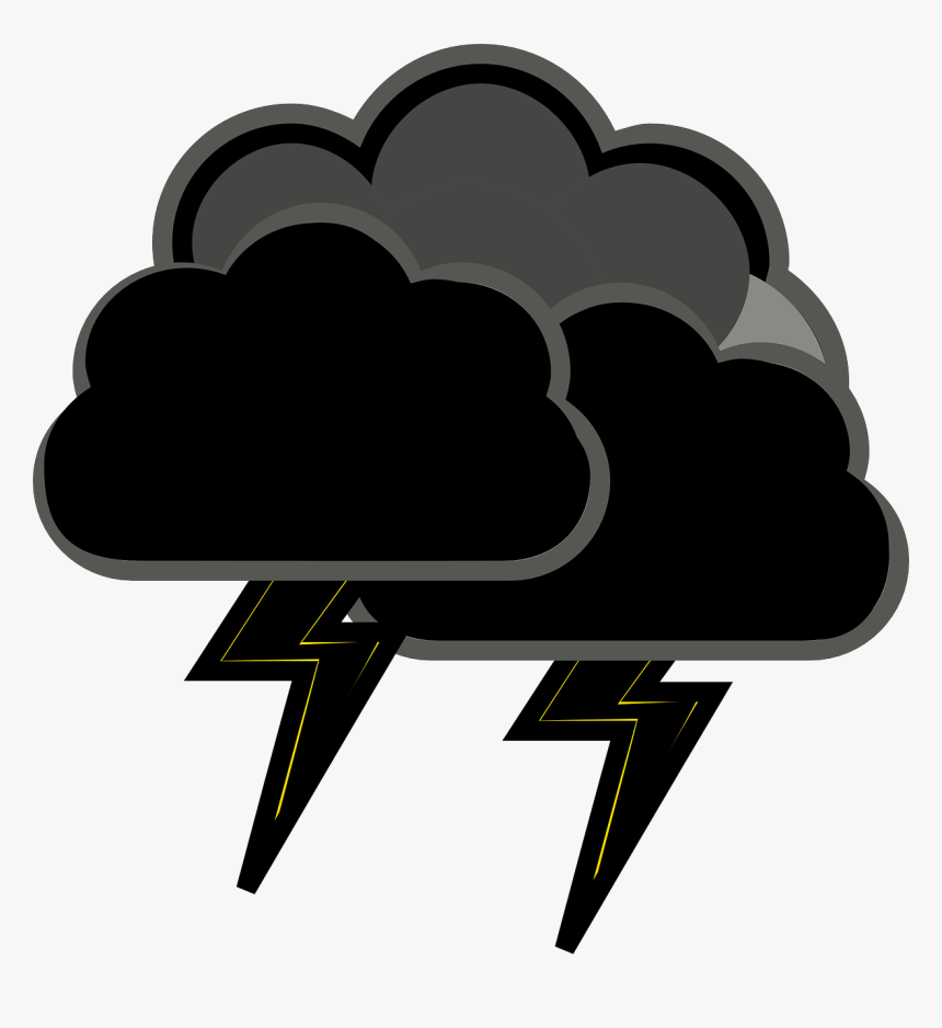 Black Cloud With Lightning, HD Png Download