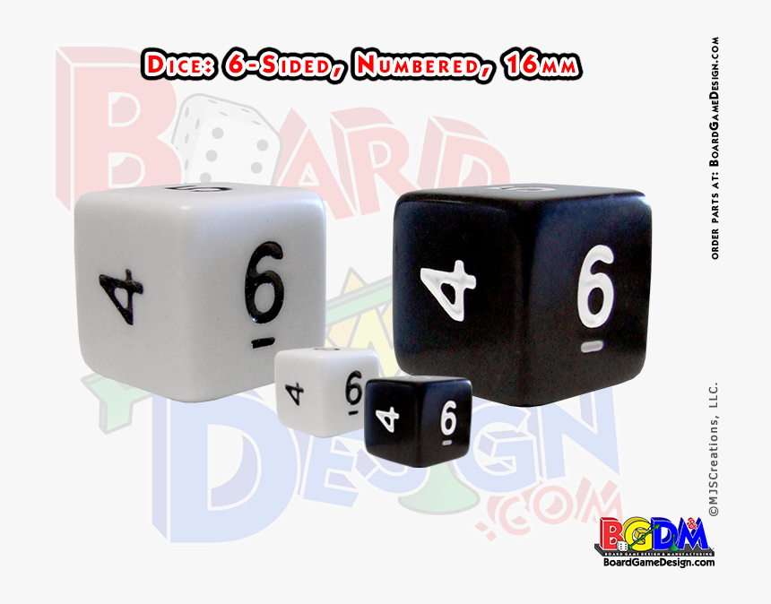 6 Sided Numbered Dice, D6 - Dice Game, HD Png Download