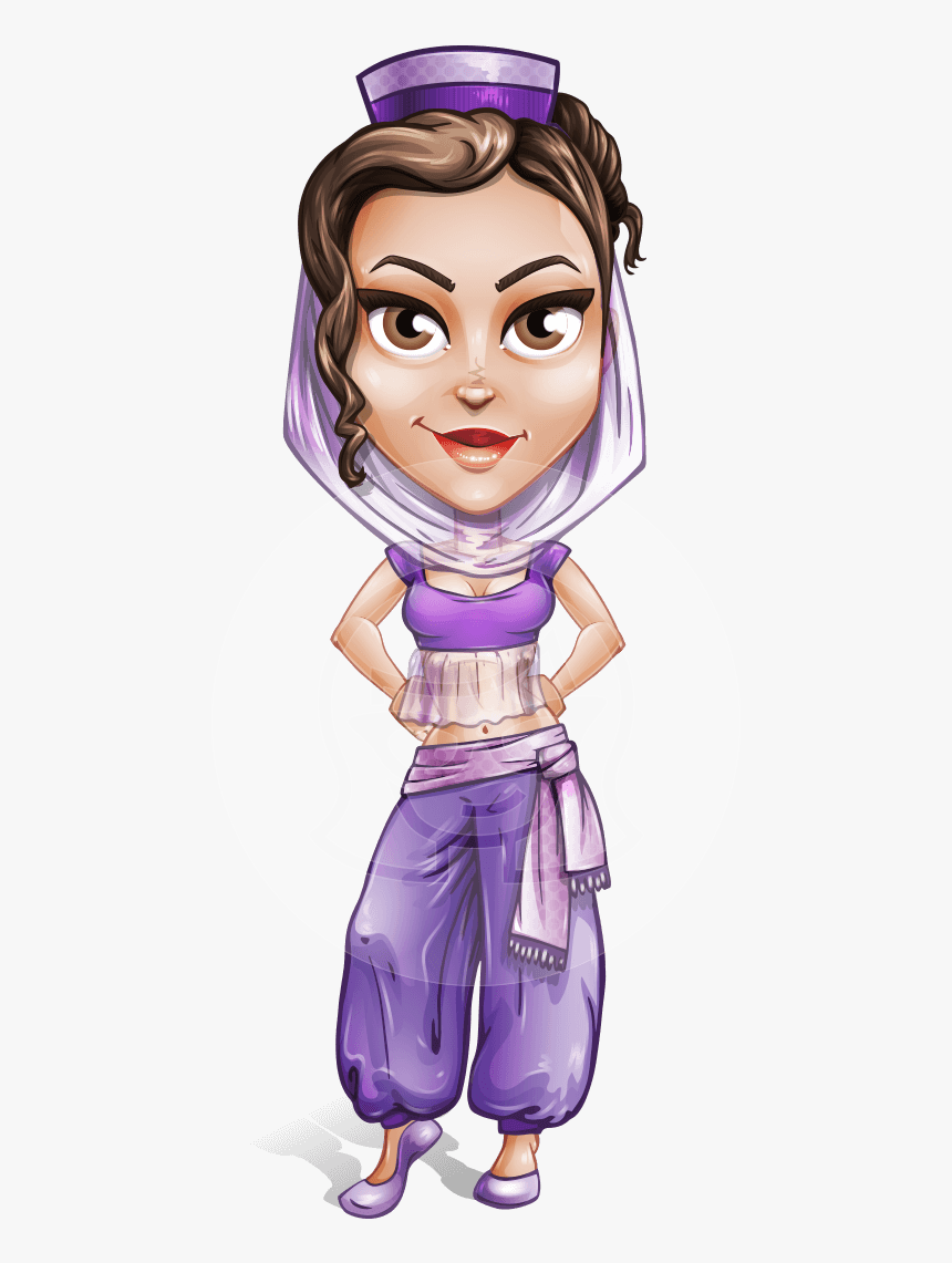 Exotic Eastern Woman Cartoon Vector Character Aka Leyla - Arabian Girl Cartoon, HD Png Download