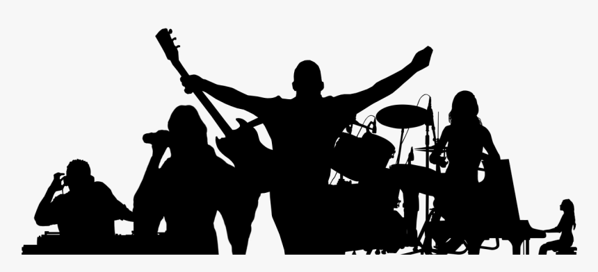 Transparent Cheering Crowd Clipart - Live Band Silhouette Png, Png Download