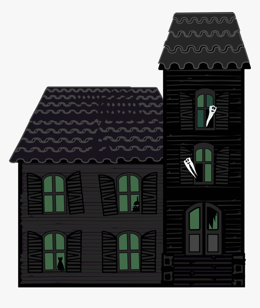 Graphic Haunted House House Halloween Victorian - Haunted Houses Png, Transparent Png