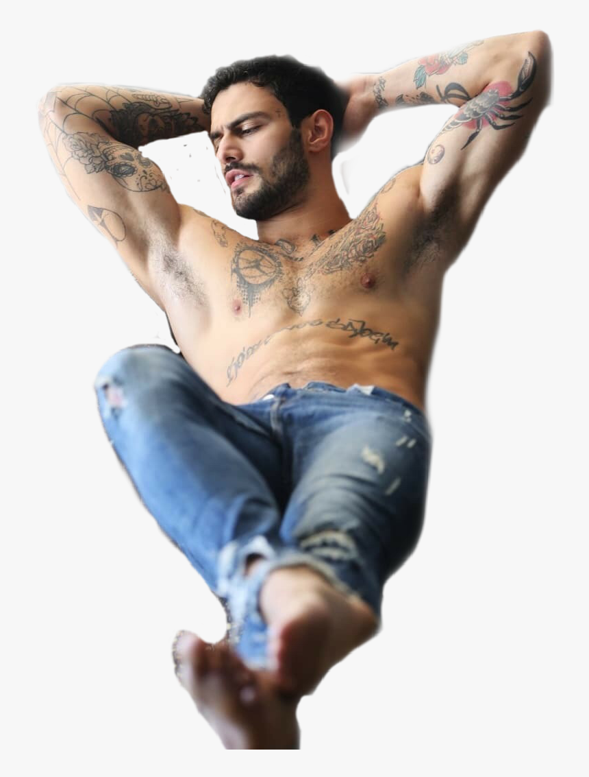 #guy #man #male #dude #bro #sexy #hottt #handsome #jeans - Barechested, HD Png Download