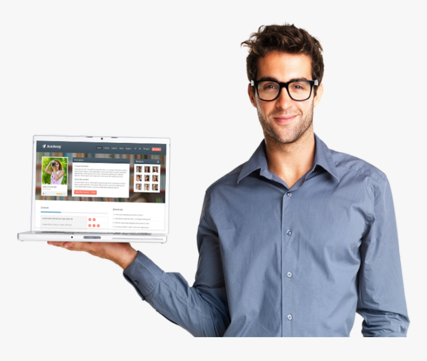 Man With Computer, HD Png Download