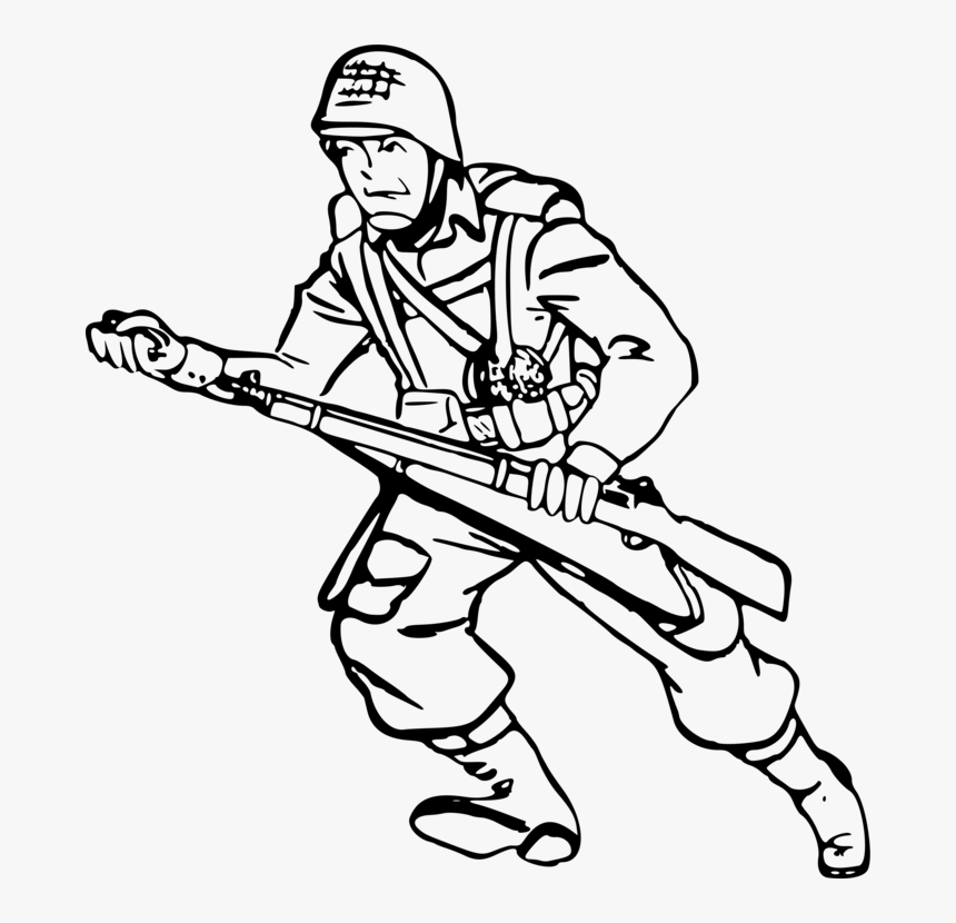 Army Clipart Outline Picture Library Download Hd Soldier - Soldier Clipart  Black And White, HD Png Download , Transparent Png Image - PNGitem