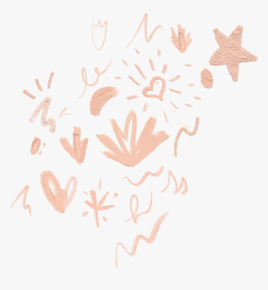 Stars Heart Overlay Sticker Light Pink - Motif, HD Png Download