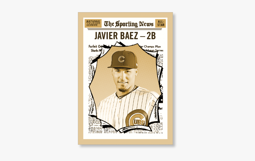 Javier Baez 2019 Heritage Baseball Base Poster Gold - 2019 Topps Heritage The Sporting News, HD Png Download